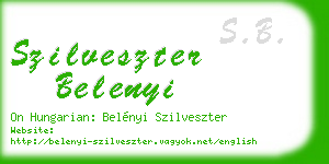 szilveszter belenyi business card