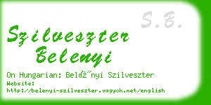 szilveszter belenyi business card